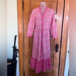 Pink Patterned Women's Duster